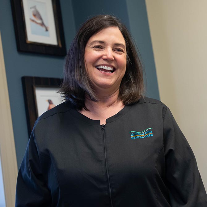 a female dental staff member of Guilford Hills Dental Care in Chambersburg, PA